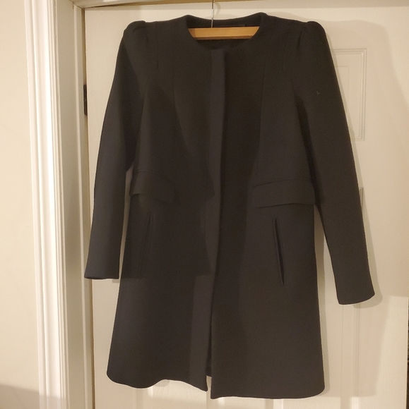 SOLD-Zara Puff Sleeve Long Coat - Picture 2 of 8